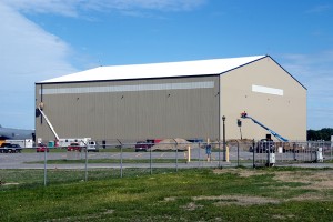airplane hangar external view