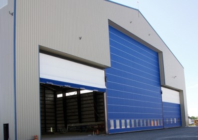 Front view of metal commercial building